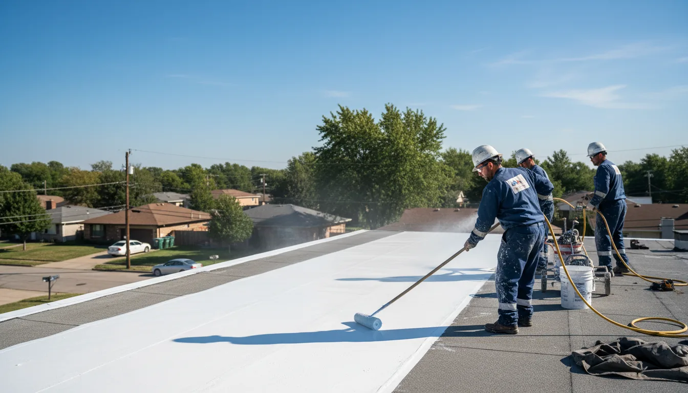 Commercial roof coating in Huffman, TX near me